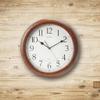 Seiko Wall Clock Quiet Sweep Second Hand Dark Brown Solid Oak Case view 2