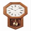 Seiko Light Oak Traditional Schoolhouse Wall Clock with Chime & Pendulum view 1