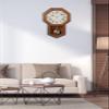 Seiko Light Oak Traditional Schoolhouse Wall Clock with Chime & Pendulum view 2