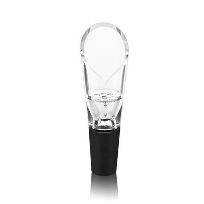 True Aerial Wine Aerator Pourer Spout for Standard Red Wine Bottles, Durable Clear Acrylic and Rubber, Drip Free Pour and Tight Seal, Gifts for Women, Kitchen & Home Bar Accessories, Set of 1