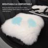 Dofover Luxurious Sheepskin Long Wool Square Car Seat Cushion Fur Covers Chair Pads White (19.7') view 2