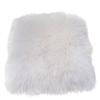 Dofover Luxurious Sheepskin Long Wool Square Car Seat Cushion Fur Covers Chair Pads White (19.7') view 3