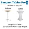 Banquet Tables Pro 30 Diameter x 42" Height White Spandex Highboy Table Cover view 3