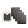 Twine Square Slate Coasters, Modern Square Coasters, Slate with Velvet Backing, Protect Tables and Surfaces, Black, Set of 4 view 1