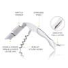 True Sommelier Waiters Corkscrew Wine Opener, Stainless Steel with Built-in Bottle Opener and Sharp Foil Cutter for Bartenders, Home Bar, Kitchen, Travel, Gifts for Wine Lovers, Set of 1, Silver view 2