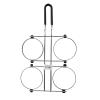 TableCraft 1240 Egg Ring, 9-1/2" x 15-1/2" x 3-3/4", (4) 4" Dia. x 5/8" Non-Stick Egg Rings, Black Cool-to-Touch Vinyl Handle, Dishwasher Safe, Nickel Plated Frame view 2