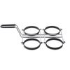 TableCraft 1240 Egg Ring, 9-1/2" x 15-1/2" x 3-3/4", (4) 4" Dia. x 5/8" Non-Stick Egg Rings, Black Cool-to-Touch Vinyl Handle, Dishwasher Safe, Nickel Plated Frame view 3