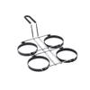TableCraft 1240 Egg Ring, 9-1/2" x 15-1/2" x 3-3/4", (4) 4" Dia. x 5/8" Non-Stick Egg Rings, Black Cool-to-Touch Vinyl Handle, Dishwasher Safe, Nickel Plated Frame view 4