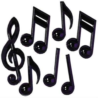 Black Plastic Musical Notes