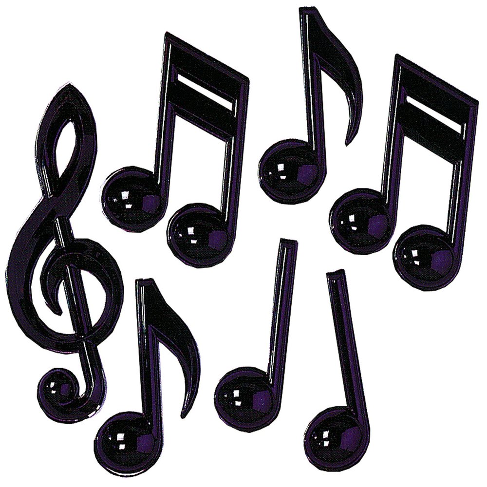 Black Plastic Musical Notes