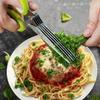 Herb Scissors, X-Chef Multipurpose 5 Blade Kitchen Herb Shears Herb Cutter with Safety Cover and Cleaning Comb for Chopping Basil Chive Parsley (Green) view 2