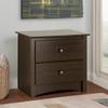 Prepac Sonoma Traditional Nightstand Side Table with 2 Drawers, Functional 2-Drawer Bedside Table 16" D x 23.25" W x 21.75" H, Espresso, EDC-2422 view 2