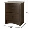 Prepac Sonoma Traditional Nightstand Side Table with 2 Drawers, Functional 2-Drawer Bedside Table 16" D x 23.25" W x 21.75" H, Espresso, EDC-2422 view 3