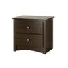 Prepac Sonoma Traditional Nightstand Side Table with 2 Drawers, Functional 2-Drawer Bedside Table 16" D x 23.25" W x 21.75" H, Espresso, EDC-2422 view 4