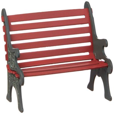 Department 56 Village Cross Product Accessories Wrought Iron Park Bench Figurine, 2.25 Inch, Red