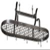 Enclume Premier Scroll Arm Oval Ceiling Pot Rack, Hammered Steel Finish view 1