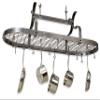 Enclume Premier Scroll Arm Oval Ceiling Pot Rack, Hammered Steel Finish view 2