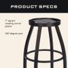 Trendler Bar Stool Swivel Plate Replacement - 7 Inch Square - 360 Degree Rotation - Commercial Grade Chair and Stool Replacement Parts - Made in USA view 3