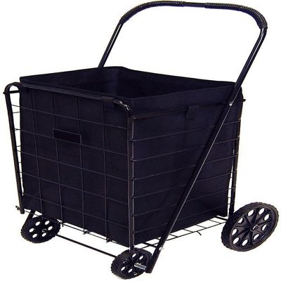 PrimeTrendz Folding Shopping CART Liner Insert with Cover in Black (Liner Only).