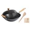 JOYCE CHEN Classic Series 14-Inch Carbon Steel Nonstick Wok Set with Lid and Birch Handles, 4 Pieces view 1