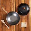 JOYCE CHEN Classic Series 14-Inch Uncoated Carbon Steel Wok Set with Lid and Birch Handles, 4 Pieces view 3