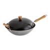 JOYCE CHEN Classic Series 14-Inch Uncoated Carbon Steel Wok Set with Lid and Birch Handles, 4 Pieces view 4