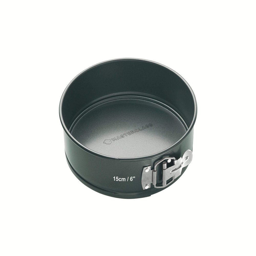 MasterClass 15 cm Springform Cake Tin with Loose Base and PFOA Free Non Stick, Robust 1 mm Carbon Steel, 6 Inch Small Round Pan