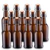 Home Brewing Glass Beer Bottle with Easy Wire Swing Cap & Airtight Rubber Seal -Amber- 16oz - Case of 12 - by Tiabo view 1