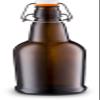 Home Brewing Glass Beer Bottle with Easy Wire Swing Cap & Airtight Rubber Seal -Amber- 16oz - Case of 12 - by Tiabo view 2