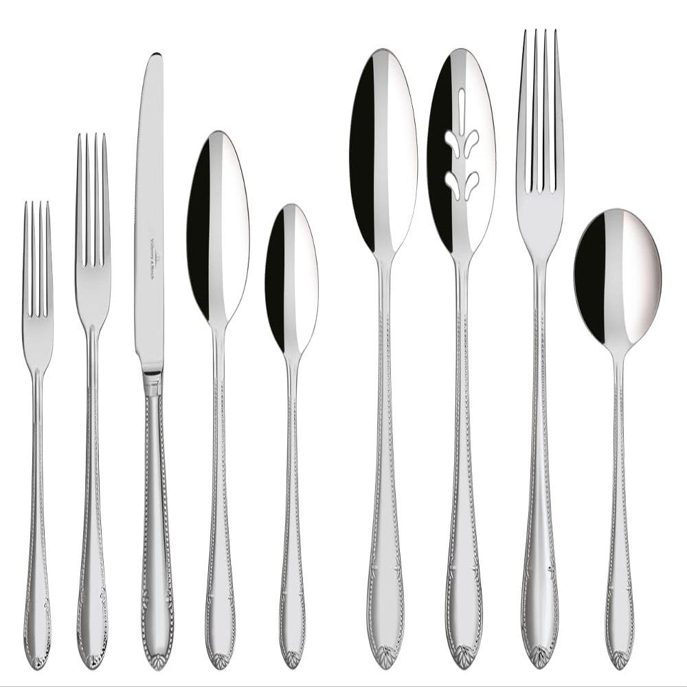 Villeroy & Boch Mademoiselle 64 Piece Flatware Set for 12, Includes Serving Pieces