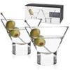 Viski Heavy Base Stemless Martini Glasses Set of 2 - Premium Short Crystal Cocktail Glass Gift Set, 7.5 oz. view 1