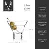 Viski Heavy Base Stemless Martini Glasses Set of 2 - Premium Short Crystal Cocktail Glass Gift Set, 7.5 oz. view 3