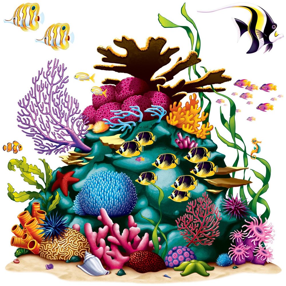 Coral Reef Prop (3 fish included) Party Accessory  (1 count) (1/Pkg)