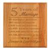 5th Wedding Anniversary Forever in Love with You Wood Anniversary 7x9 Wood Engraved Plaque view 1