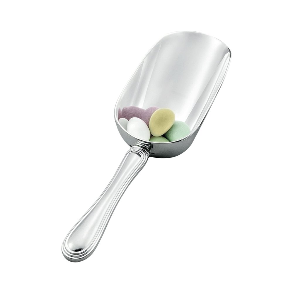 Creative Gifts International Westwood Nickel Plated Vintage Ice Scoop, Beveled Edge Handle, 8.25" Long, Gift box Included