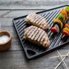 Lodge Reversible Cast Iron Grill/Griddle  9.5 x 16.75 Inch Pre-Seasoned Cooking Surface  Flat & Ribbed Sides  Use on Stove, Grill, or Campfire  Made in the USA  Heavy-Duty, Black view 3