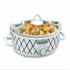 Crock-Pot Small 2.5 Quart Casserole Slow Cooker in White/Blue, Enjoy Eye-Catching Quick Meals, Durable and Compact view 1