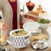 Crock-Pot Small 2.5 Quart Casserole Slow Cooker in White/Blue, Enjoy Eye-Catching Quick Meals, Durable and Compact view 2