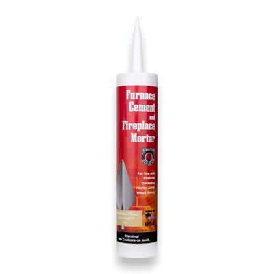 Meeco's Red Devil 122 Tan Furnace Cement & Fireplace Mortar - High-Temperature Silicate Cement for FireBrick, Gasketing, Mortar Joints & Wood Stoves (10.3 fl oz Cartridge) - Made in The USA