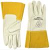 John Tillman and Co Tillman Large 12" Pearl and Gold Heavy Duty Top Grain Cowhide Unlined MIGTIG Welders Gloves with 4" Cuff and Kevlar Thread Locking Stitch (Carded), Pearl/tan view 1