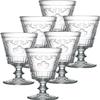 La Rochere Versailles Wine Glass Set of 6  Classic French Wine Glasses with Shell & Flower Motif  Elegant Pressed Glass Stemware for Wine, Cocktails & Entertaining (14Oz) view 1