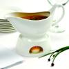 Norpro Porcelain Gravy Sauce Boat with Stand and Candle view 3