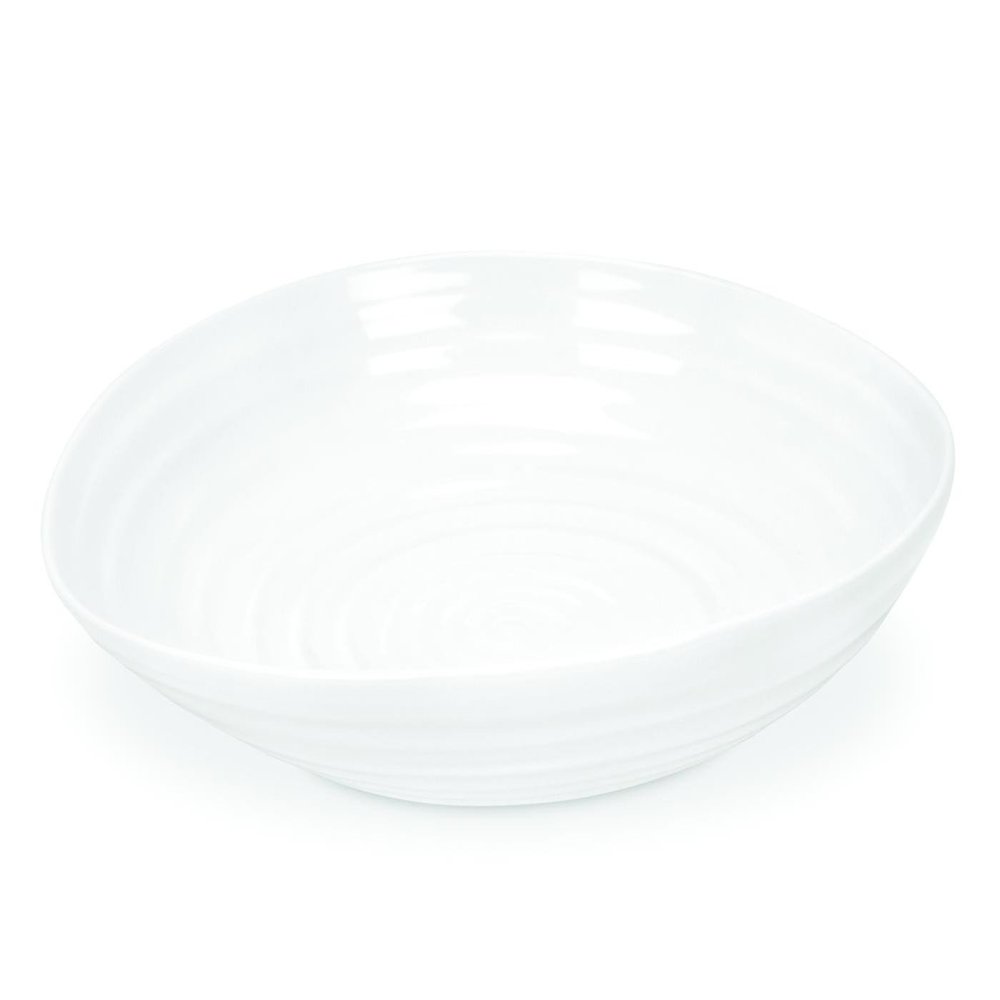 Portmeirion Sophie Conran White Pasta Bowl | Large Serving Bowls for Soup or Salad | 9 Inch | Made from Fine Porcelain | Microwave and Dishwasher Safe