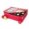 [Red Christmas Ornament Storage Box with Dividers] - (Holds 48 Ornaments up to 3 Inches in Diameter) | Acid-Free Removable Trays with Separators | Clear Window to Easily See Storage Bags Contents view 2