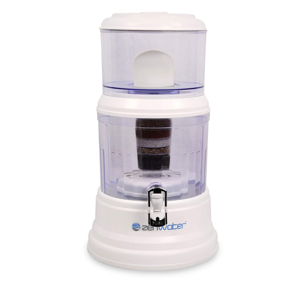 ZENWATER 4-Gallon Countertop Gravity Water Filter System - Portable Alkaline Filtration System - Enjoy Clean and Mineral-Rich Hydration at Home, Office, or Travel