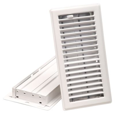 Imperial 4" x 10" Louvered Floor Register, White, RG0247