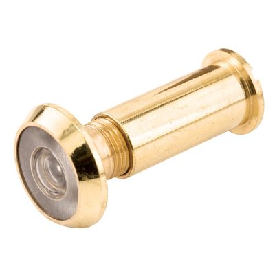 Prime-Line U 9891 Door Viewer, 1/2 In. x 200-Degree, Solid Brass Housing, Glass Lens is U.L. Listed, Polished Brass Finish (Single Pack)