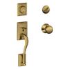 SCHLAGE Lock Company Addison Single Cylinder Handleset and Plymouth Knob, Antique Brass (F60 ADD 609 PLY) view 1