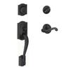 SCHLAGE Lock Company Camelot Single Cylinder Handleset and Left Hand Flair Lever, Aged Bronze (F60 CAM 716 FLA LH) view 1