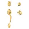 SCHLAGE Plymouth Single Cylinder Handleset and Plymouth Knob, Bright Brass (F60 PLY 605) view 1